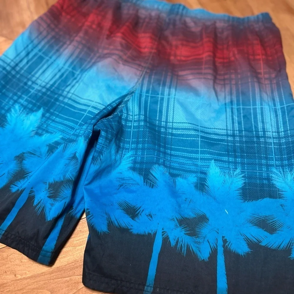 Nike Men's Gradient Blue and Red Board Shorts